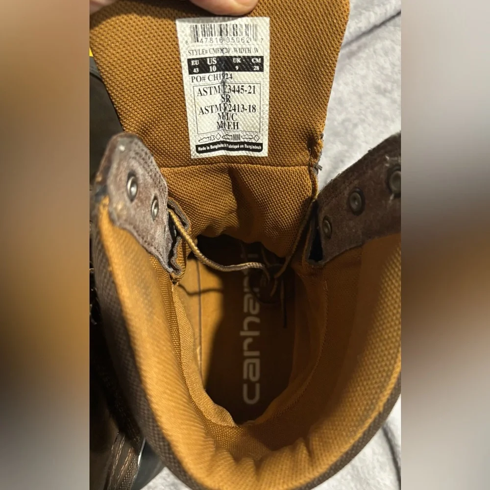 Carhartt Men's‎ 8-inch Waterproof Composite Toe Internal Met Guard Cmf8720- 10W